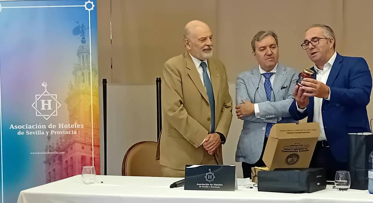 El alcalde, el presidente de la AHS y el viceconsejero de Turismo de la Junta. - El alcalde, el presidente de la AHS y el viceconsejero de Turismo de la Junta.