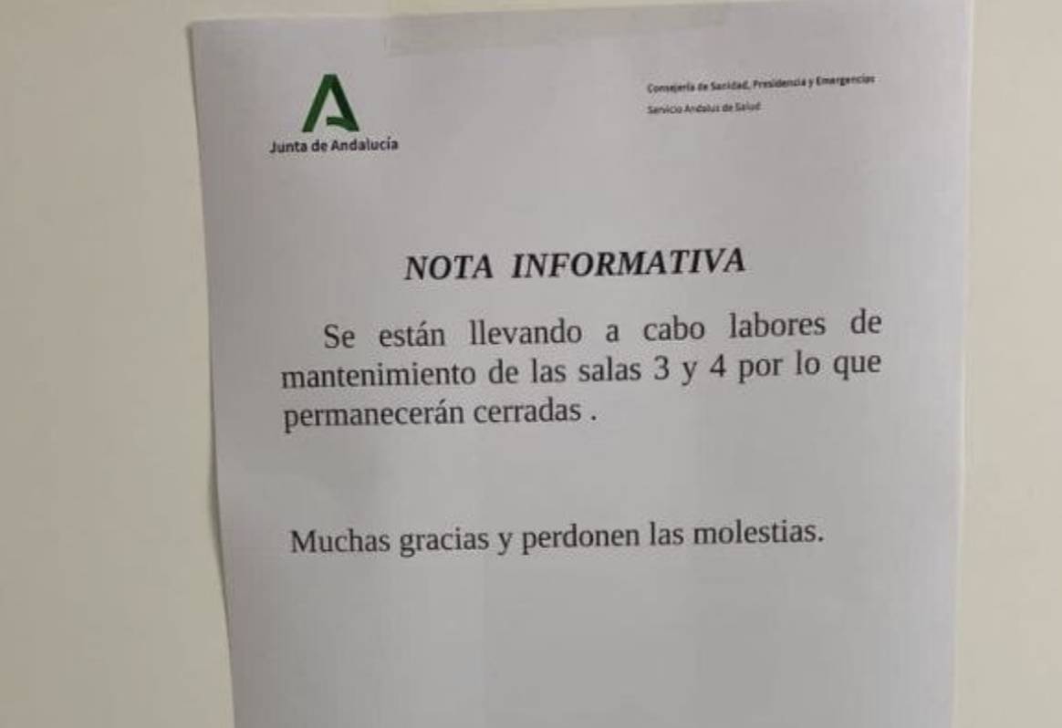 Cartel en las salas de Medicina Nuclear.