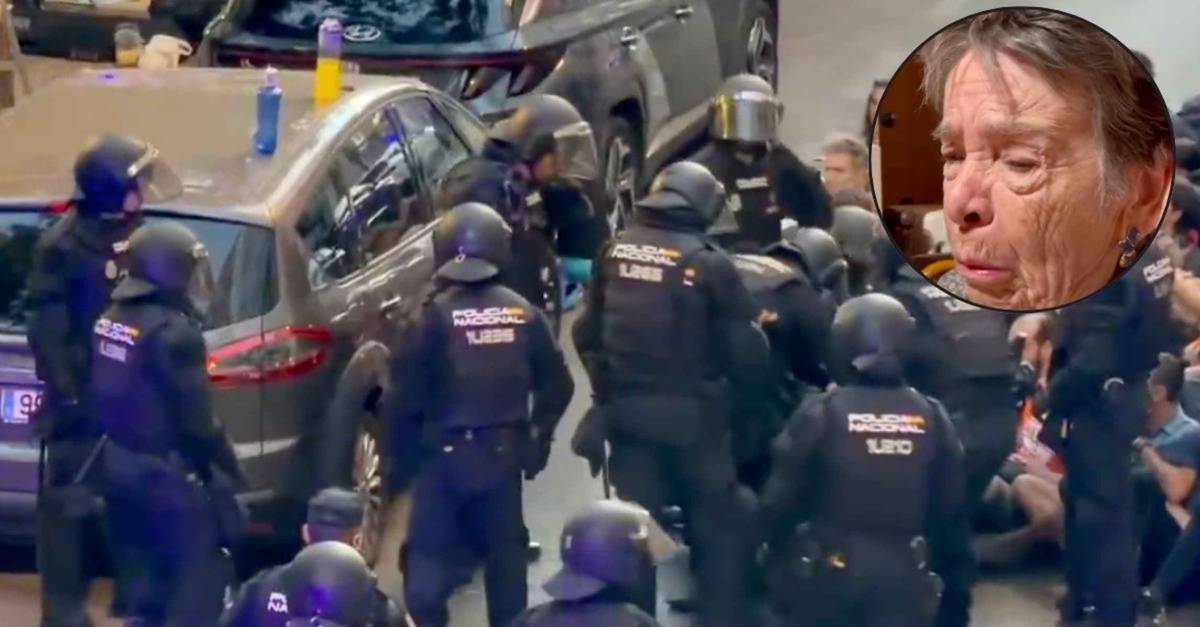 Cargas policiales y máxima tensión en el desahucio de Maricarmen, la vecina de 87 años que lleva 70 años en su casa