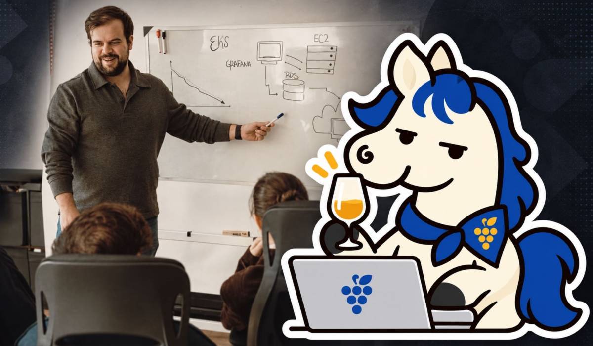 Un grupo de emprendedores locales crea la primera inteligencia artificial jerezana: el logo, un caballo bebiendo vino