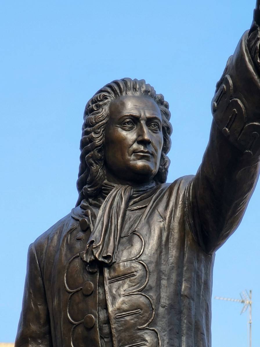 Escultura de Blas de Lezo, detalle rostro. - Escultura de Blas de Lezo, detalle rostro.