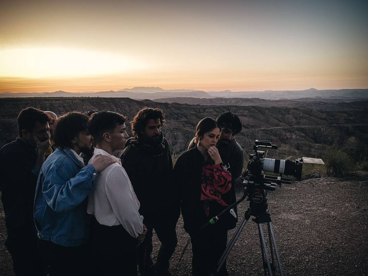 Momentos de rodaje en el desierto de Granada.