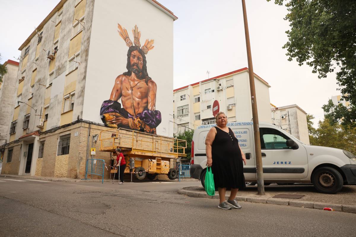 Mural Cristo juventud y Humildad Lauren