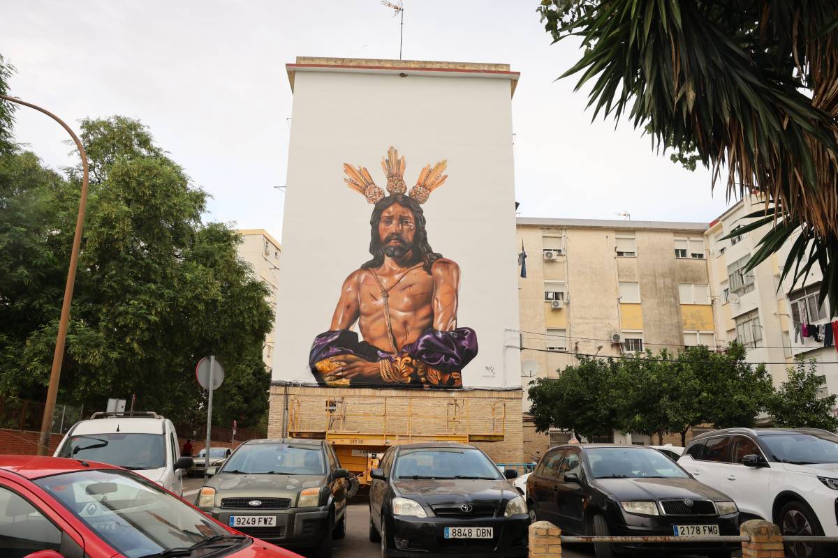 Mural Cristo juventud y Humildad Lauren