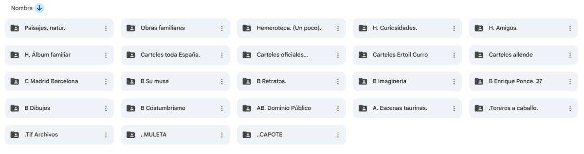 Los archivos descargables en carpetas. - Los archivos descargables en carpetas.