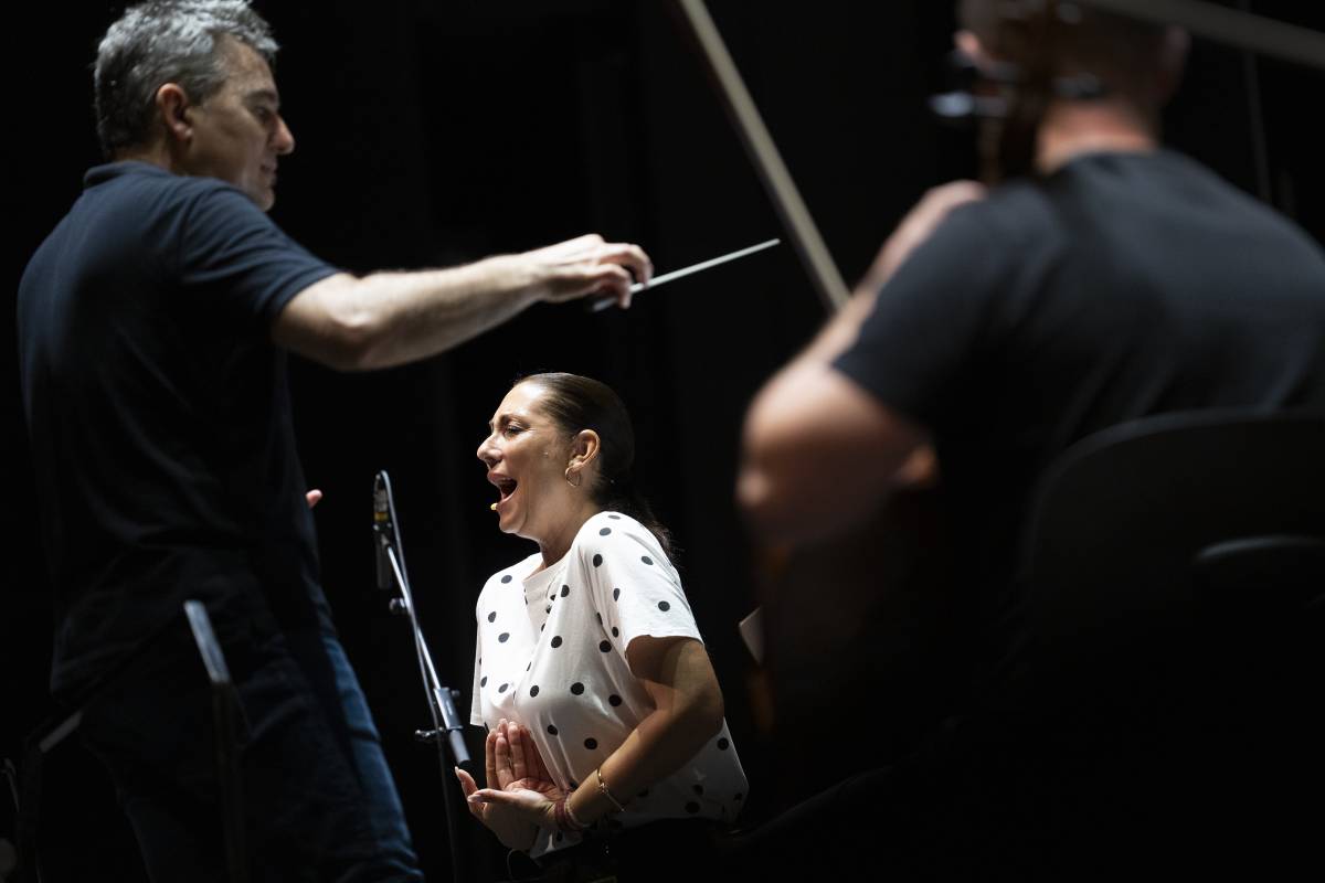 Marina Heredia durante el ensayo abierto del espectáculo en el Teatro de la Maestranza