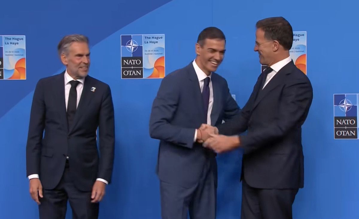 Pedro Sánchez, en la Cumbre de la OTAN en Bruselas. - 
