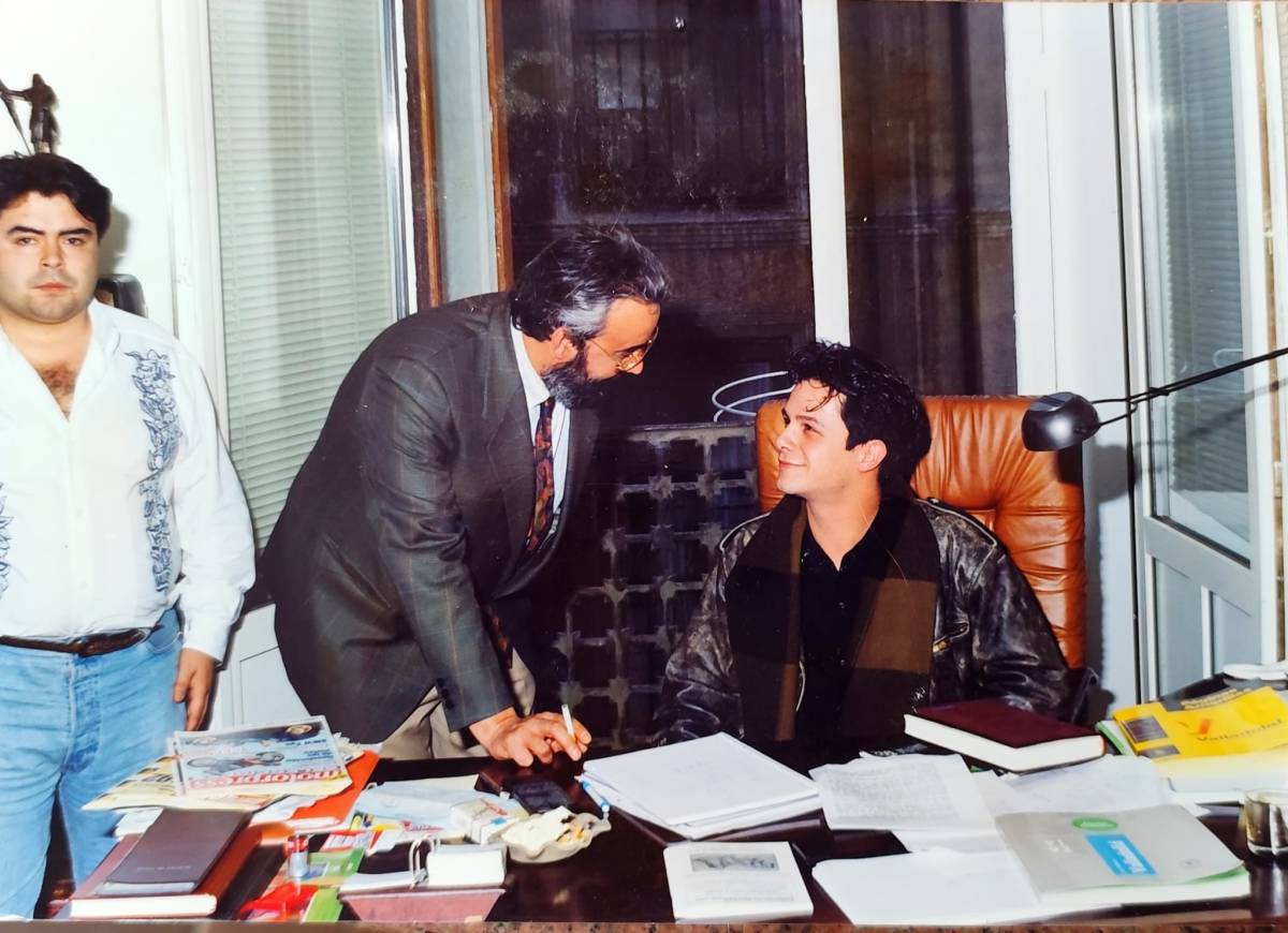 Rafael Plaza con Alejandro Sanz, en 'Radio Jerez'.