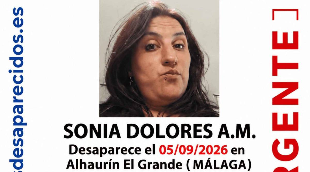 Sin noticias desde hace un mes de Sonia Dolores, una mujer de 33 años desaparecida en la provincia de Málaga