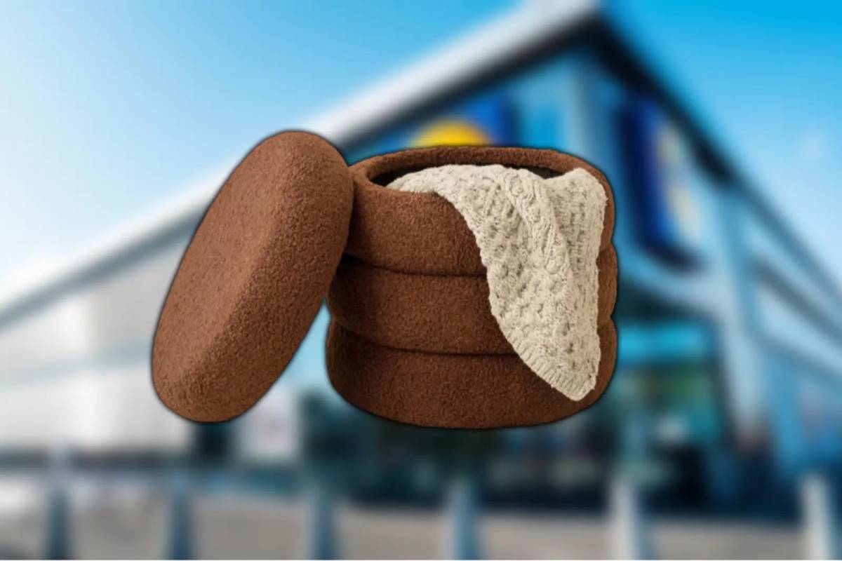 El puf de Lidl, ideal para almacenar. - El puf de Lidl, ideal para almacenar.