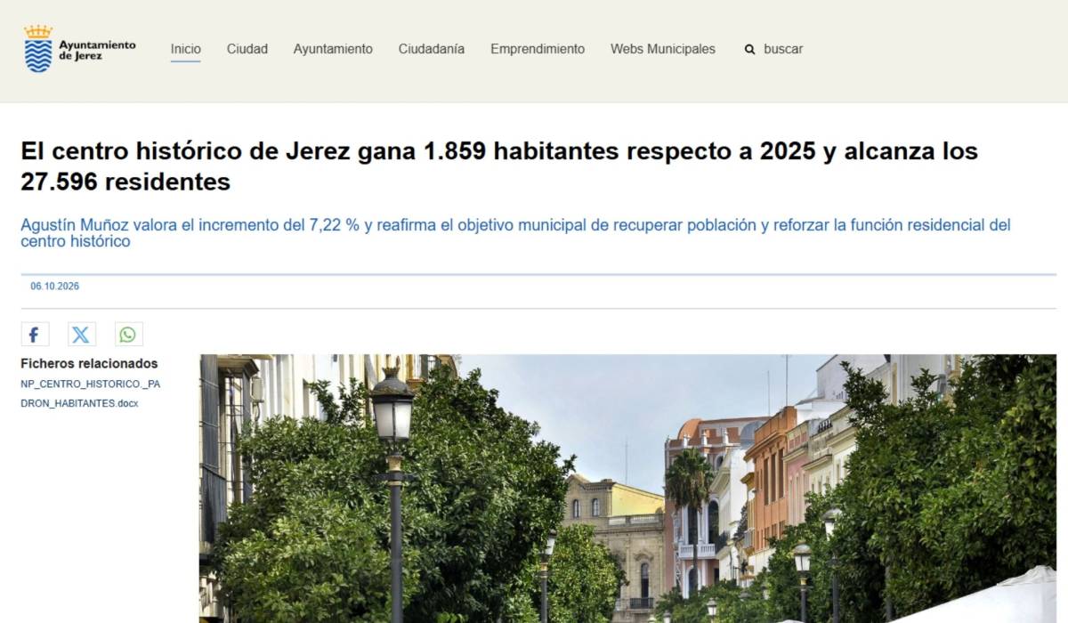 Extracto de la nota municipal sobre el incremento de habitantes. - Extracto de la nota municipal sobre el incremento de habitantes.