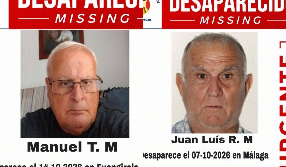 Dos desapariciones en apenas una semana de diferencia: piden ayuda para localizar a Juan Luis y Manuel en Málaga