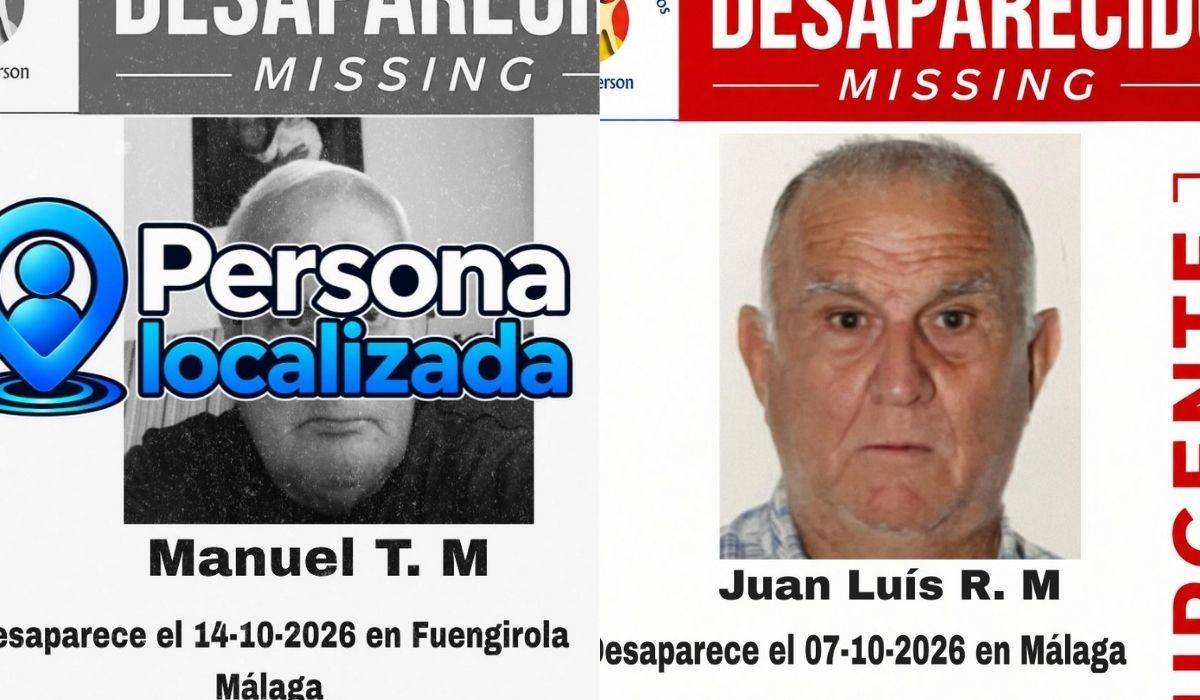 Dos desapariciones en apenas una semana de diferencia: localizado Manuel, sigue la búsqueda de Juan Luis en Málaga