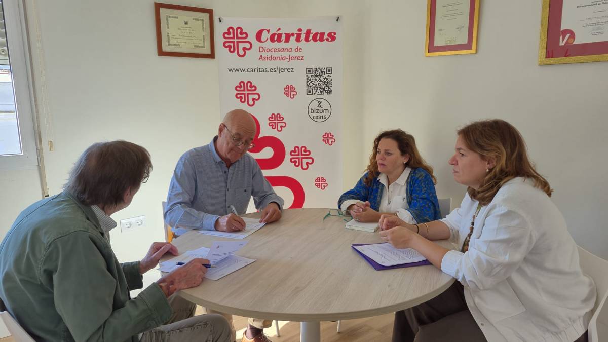 Jesús García Grijalbo, presidente de CEAin, y Eugenio Sánchez Salas, director de Cáritas Diocesana de Asidonia-Jerez - Jesús García Grijalbo, presidente de CEAin, y Eugenio Sánchez Salas, director de Cáritas Diocesana de Asidonia-Jerez