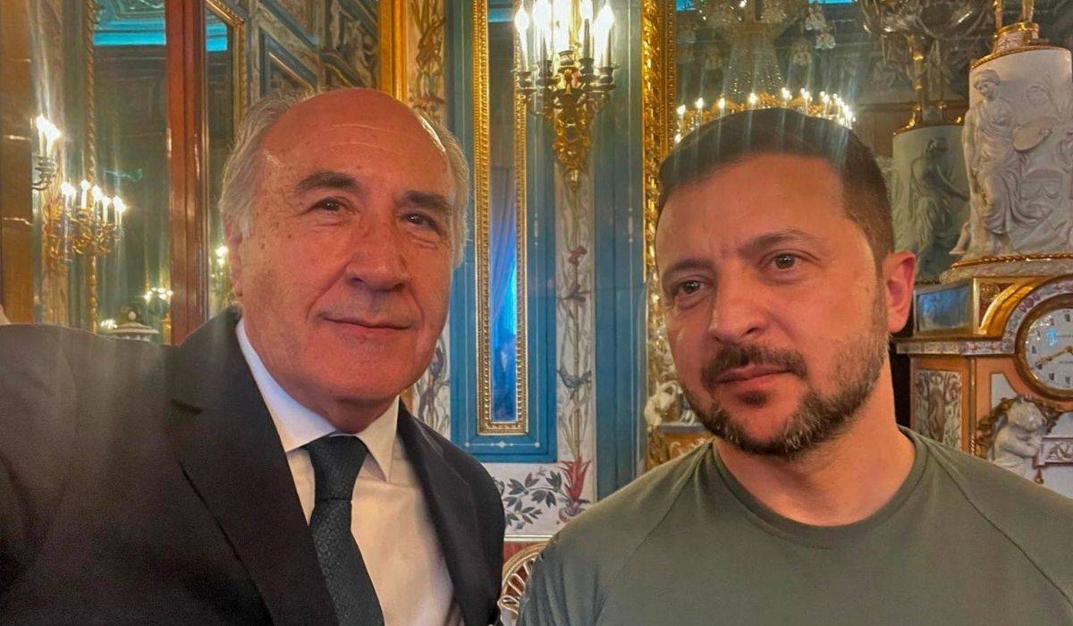 El día que Landaluce 'entró' en la guerra de Ucrania y se fotografió con Zelenski