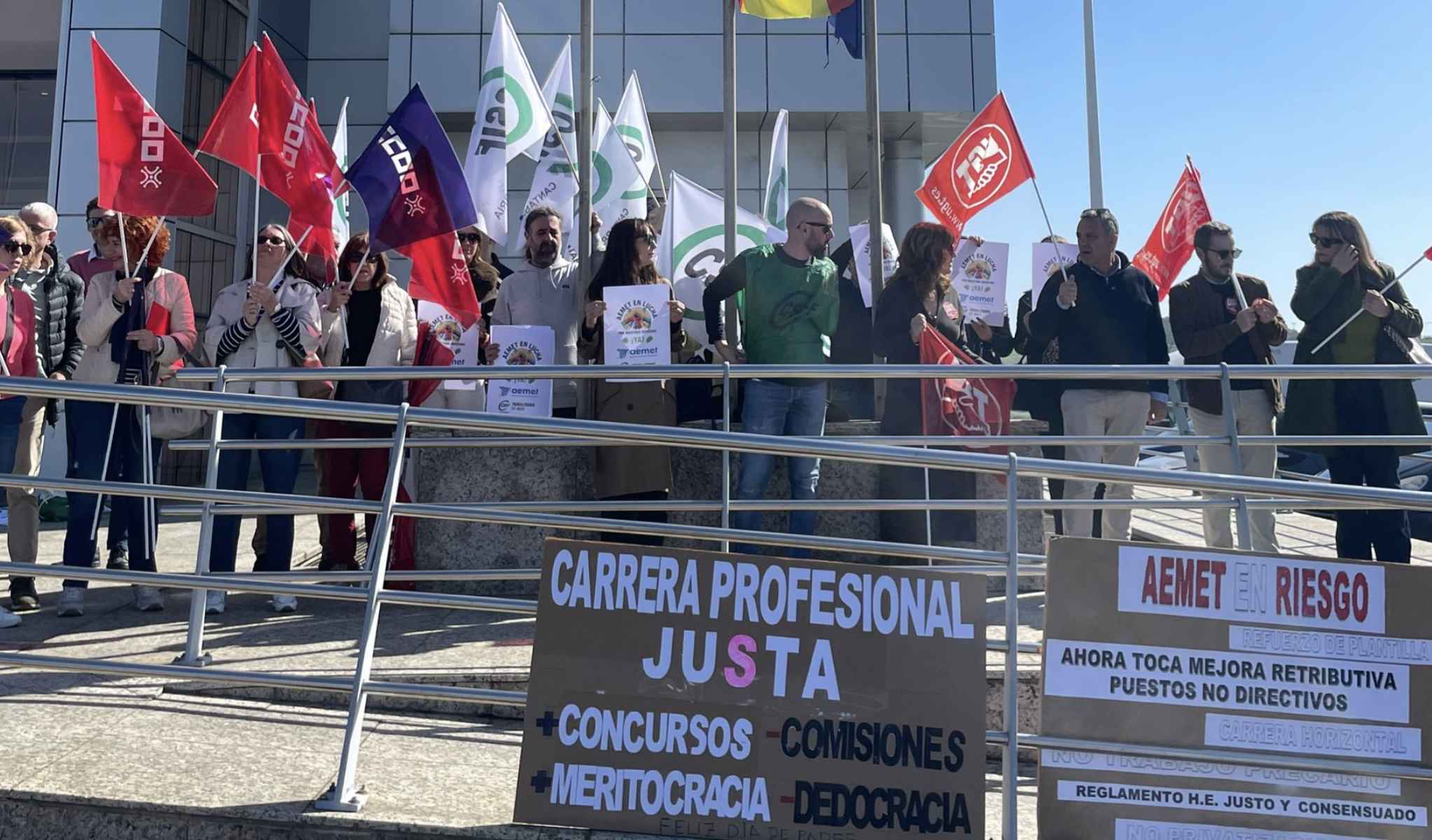 Una movilización de trabajadores de la Aemet. - 