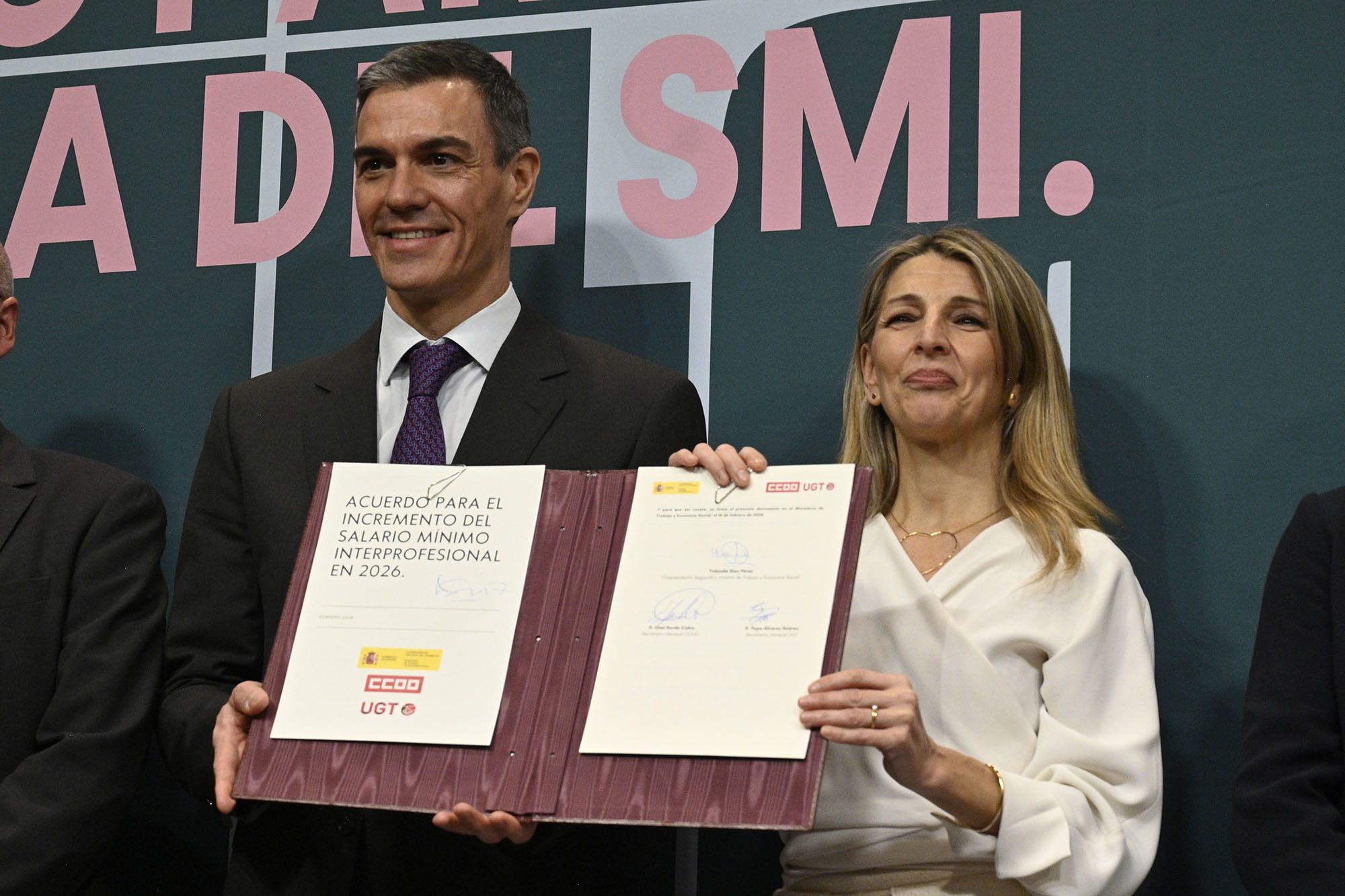 Pedro Sánchez y Yolanda Díaz, en un acto juntos el pasado mes de febrero. - 