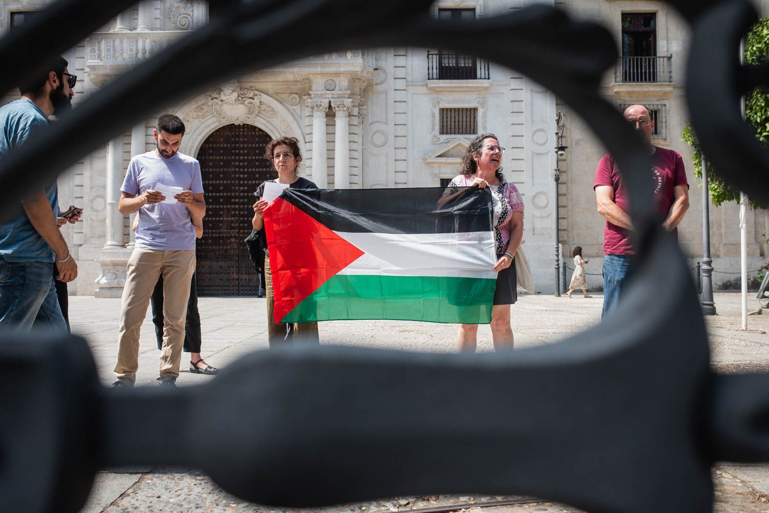 Una concentración pro Palestina en la Universidad de Sevilla. - MAURI BUHIGAS