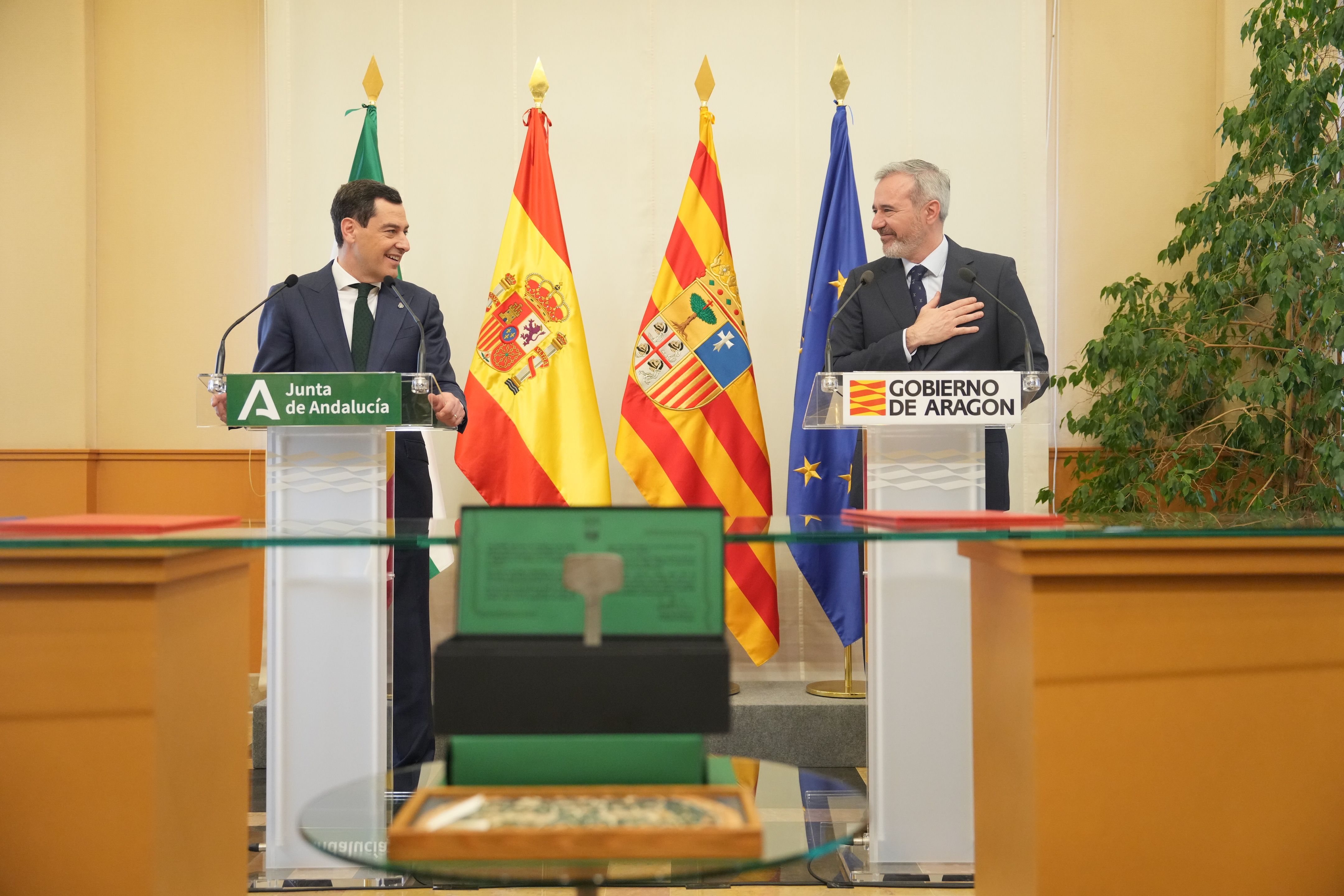 Andalucía y Aragón avanzan en el acuerdo en materia de infraestructuras de transporte ferroviario y logística. - 