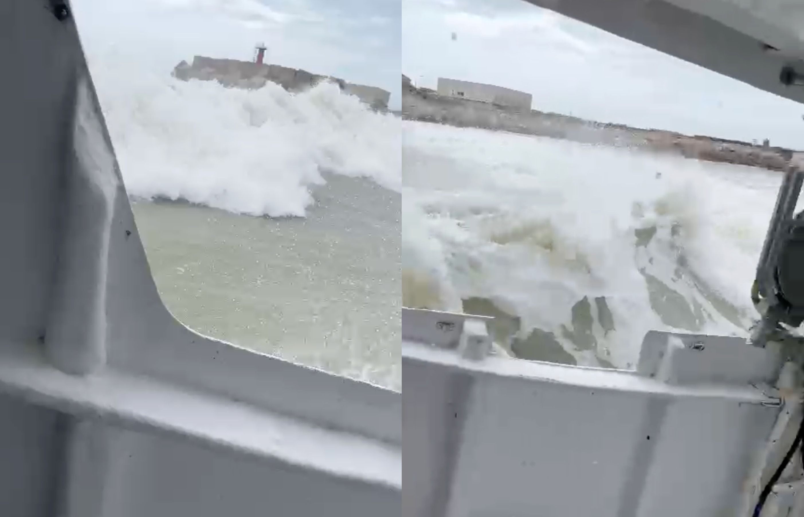 Vídeo | Accidentada salida a navegar de un pesquero en Conil: los marineros, caen al suelo en pleno puerto