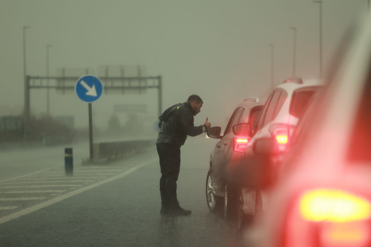 Carreteras cortadas en Jerez por la lluvia, en una imagen reciente. - JUAN CARLOS TORO