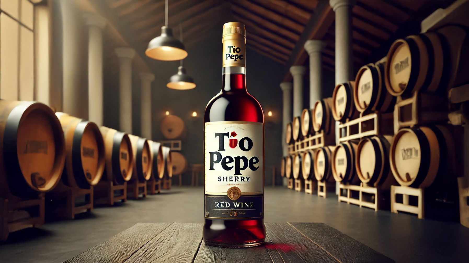 Una imagen a partir de inteligencia artificial de cómo sería el Tío Pepe tinto, como 'sherry' y todo. - 