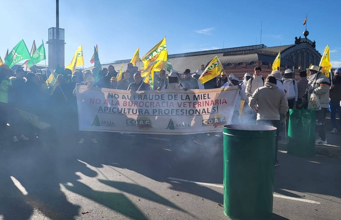Protesta de agricultores contra el acuerdo con Mercosur. - 