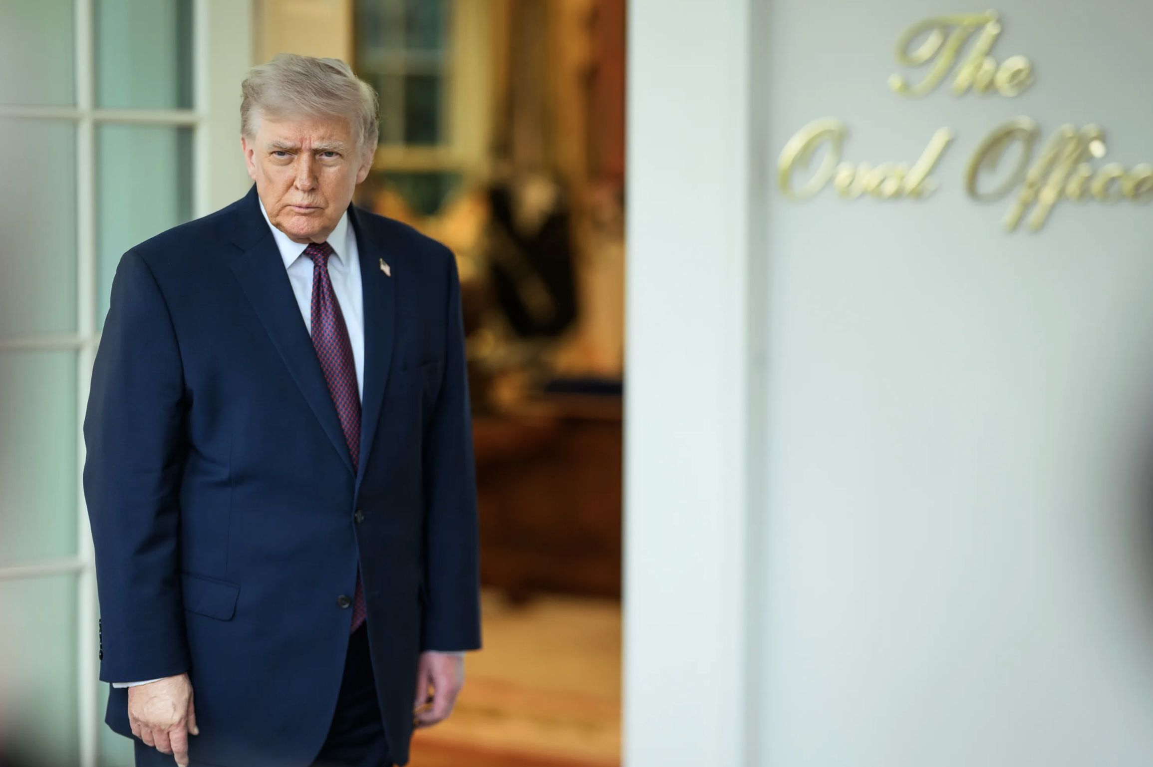 Donald Trump, a las puertas del Despacho Oval. - 