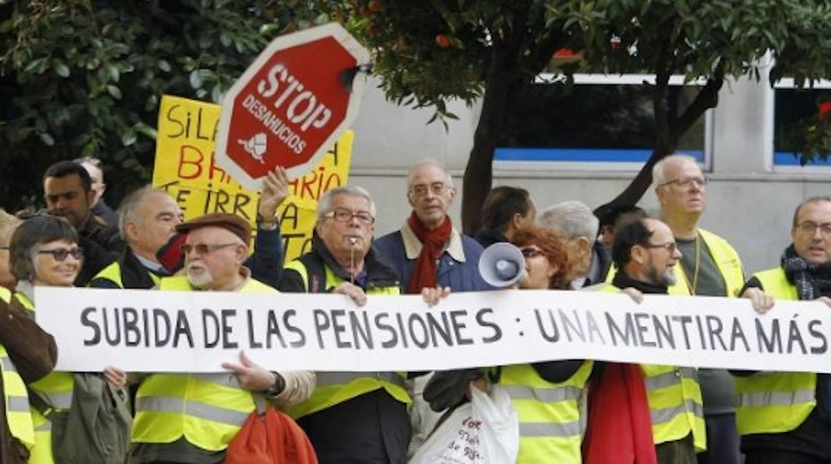 Una movilización de pensionistas en Andalucía demandando subida de las prestaciones.  - 