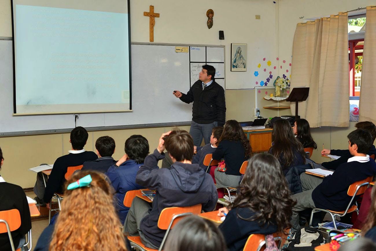 Alumnos en una clase de religión, en una imagen de la Diócesis de Jaén. - 