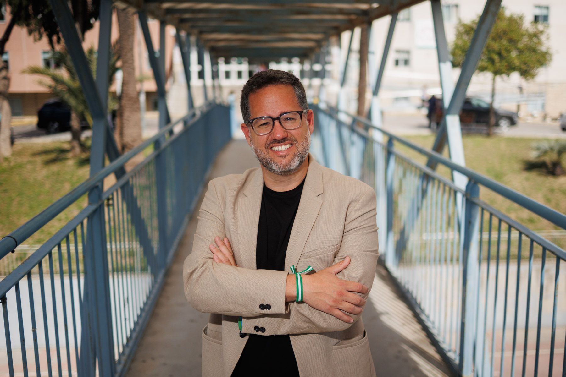 Con José Ignacio García por su barriada natal en Jerez: 