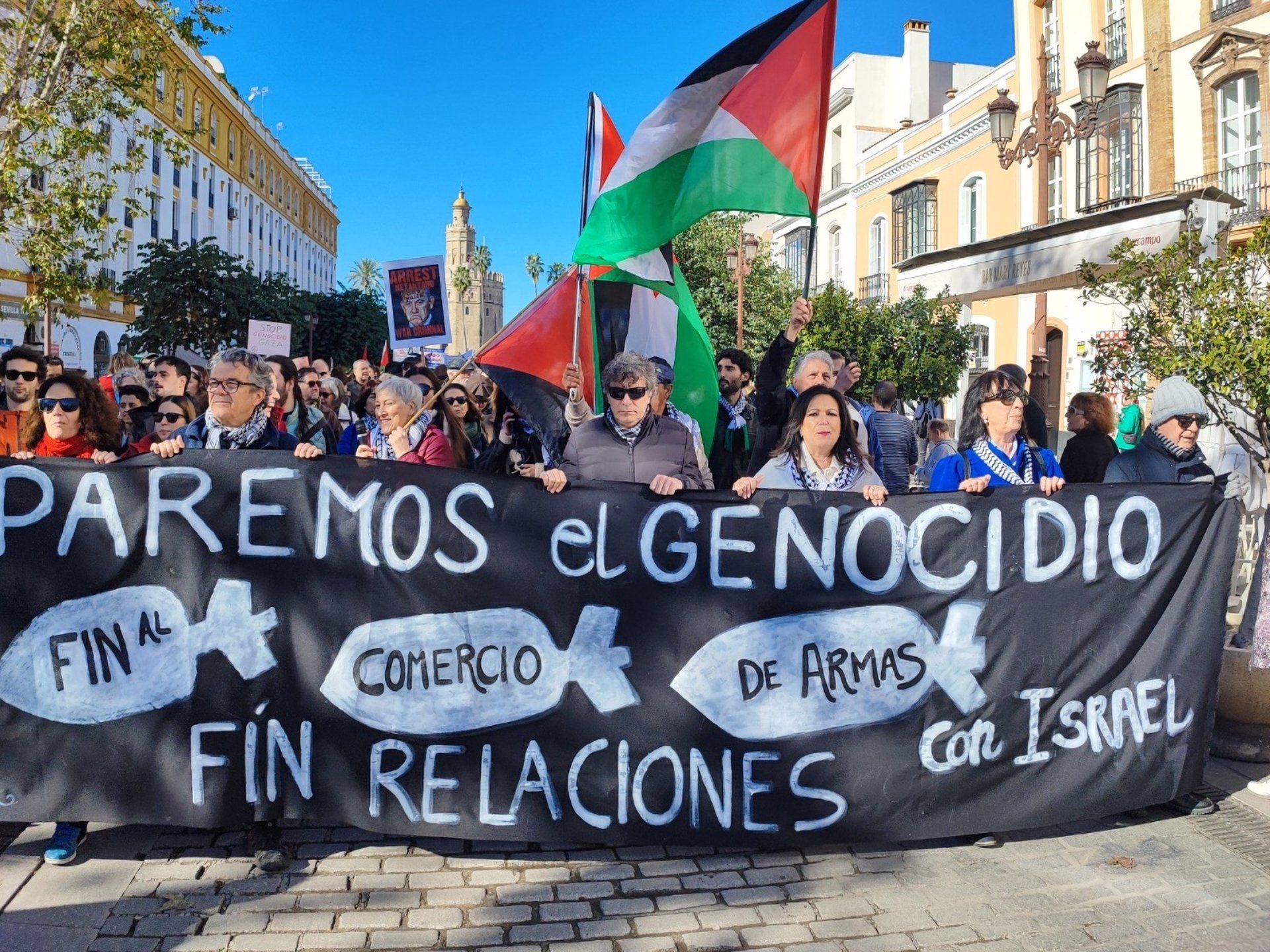 Imagen de la manifestación por Palestina en Sevilla. - 