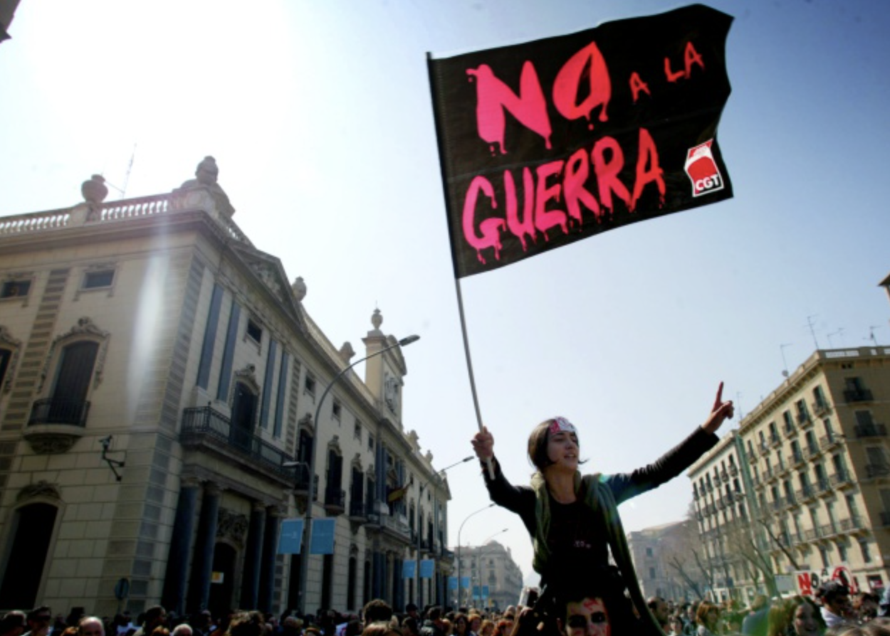 Una de las manifestaciones que se produjeron en contra de la guerra de Irak. - 