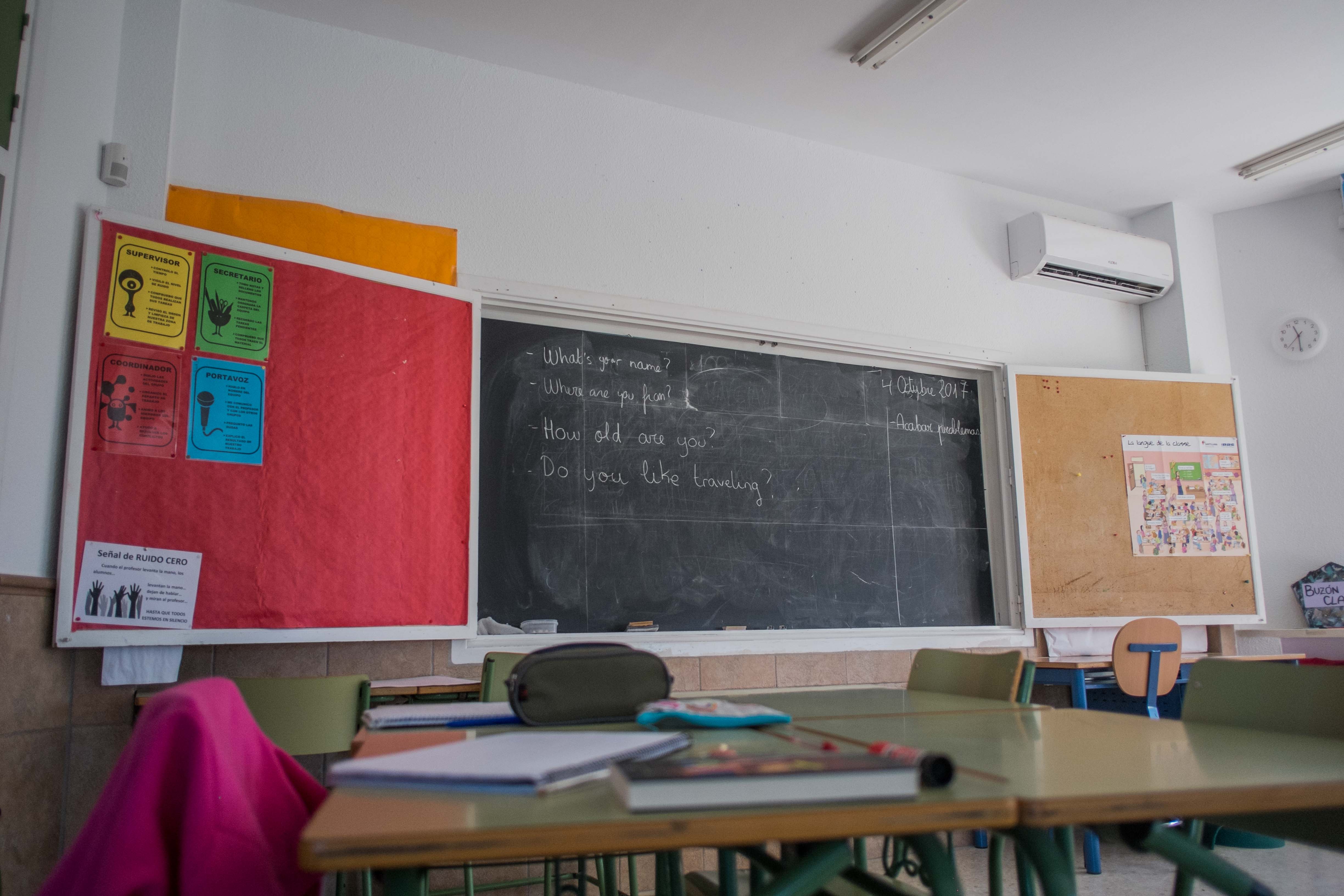 Un aula, en una imagen de archivo.  - 