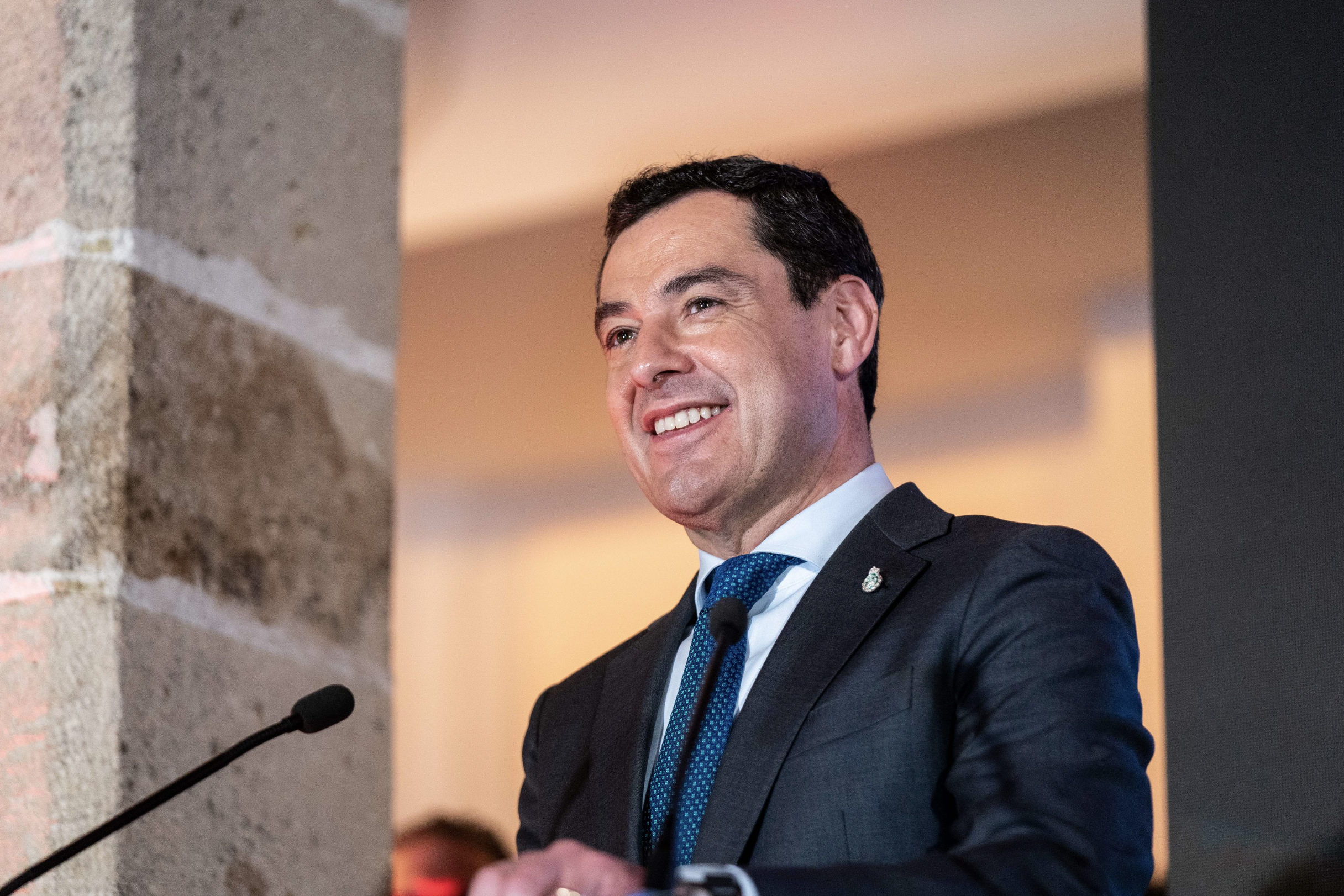 El presidente de la Junta de Andalucía, Juan Manuel Moreno, en una imagen reciente. - 