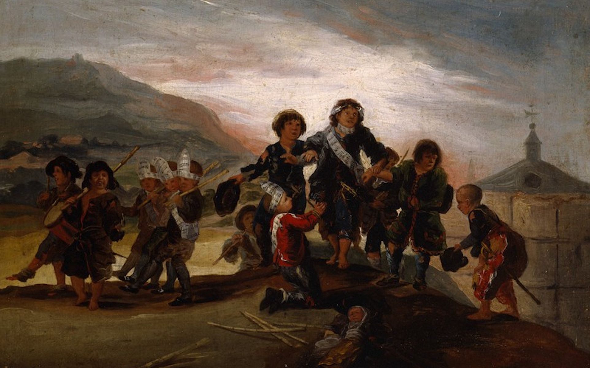 'Niños jugando a los soldados', cuadro de Goya. - 