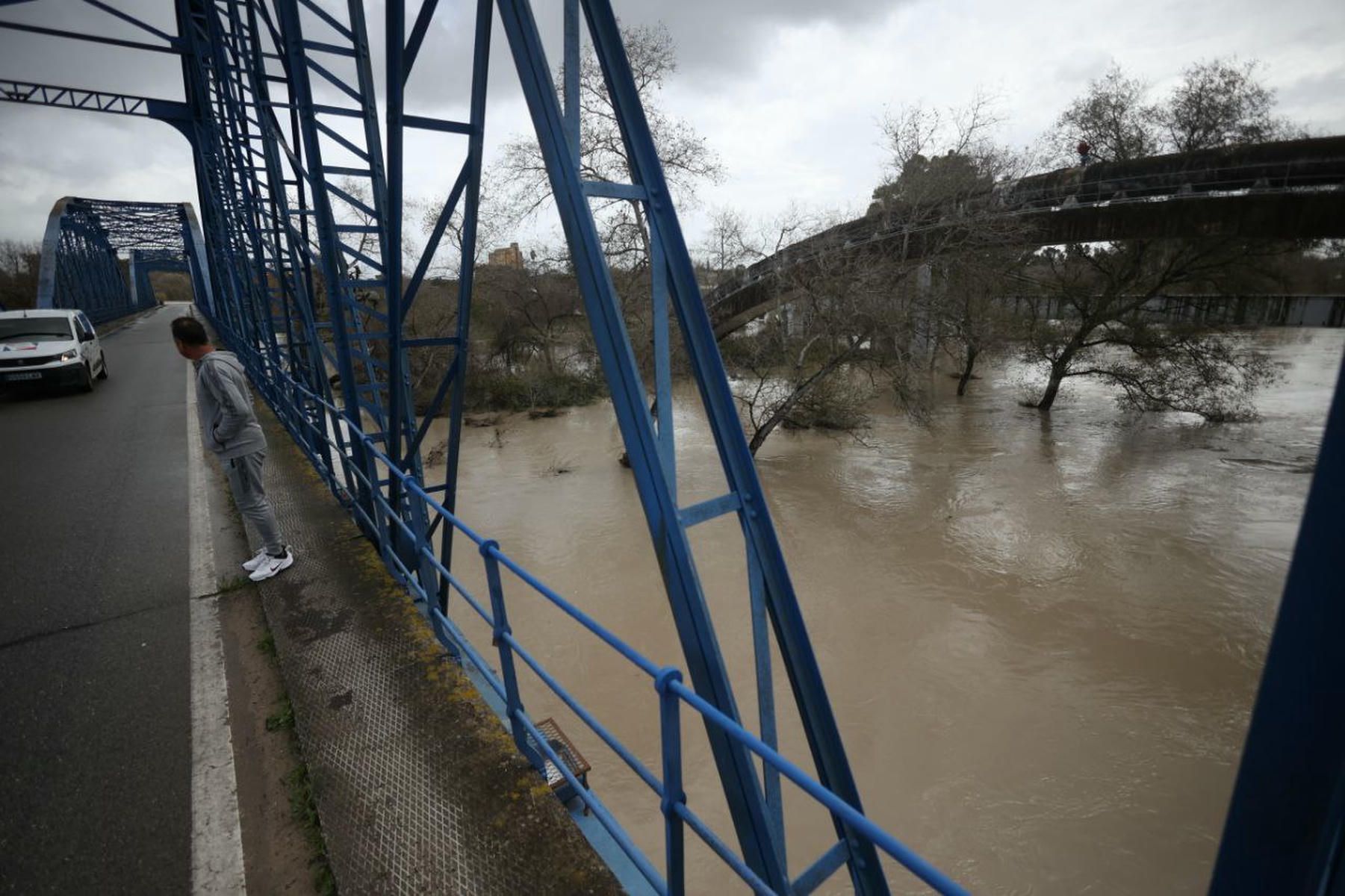 A naranjazos contra los coches en el puente de La Barca: 