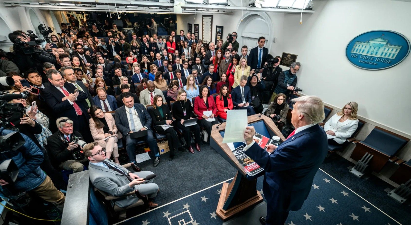 Donald Trump, en una rueda de prensa. - 