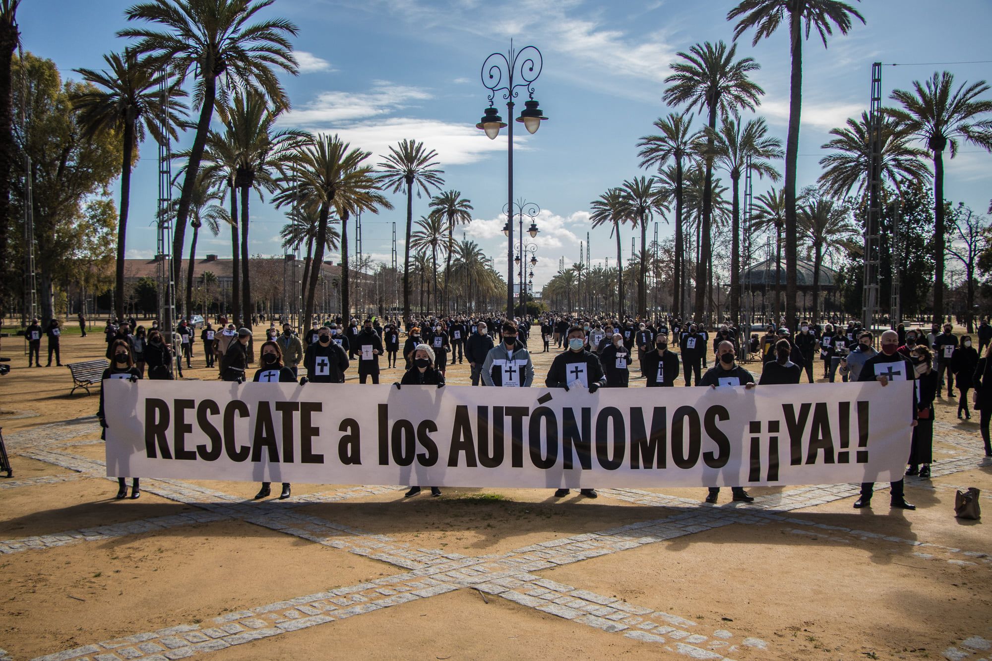 Una protesta de autónomos, durante la pandemia. - 