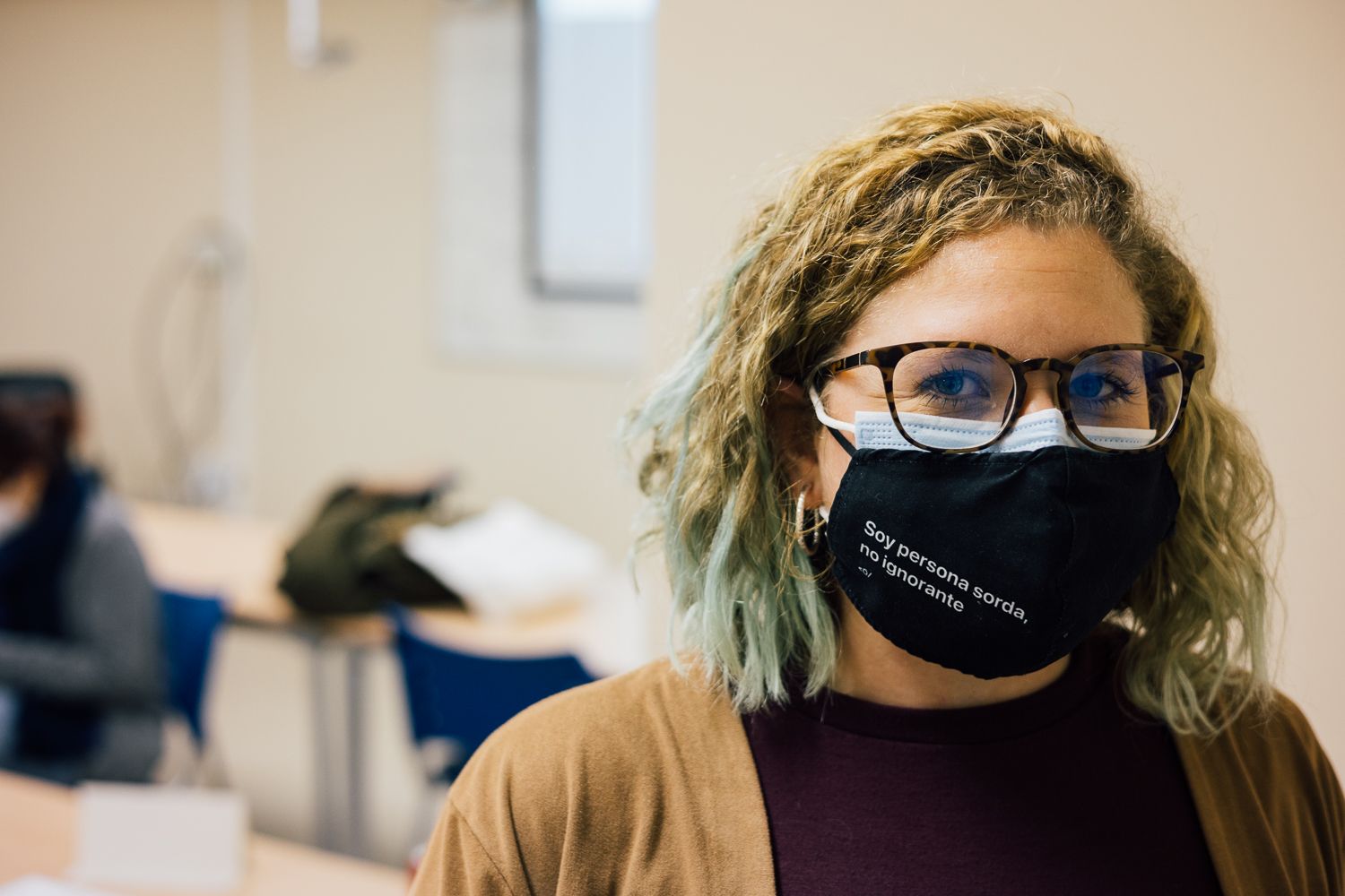 Silvia Suárez, estudiante sorda del máster de Dirección de Empresas en la Universidad de Cádiz. - MANU GARCÍA