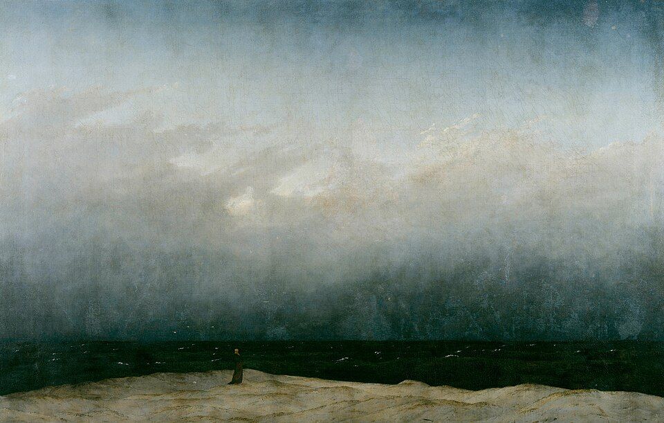  'Monje en la orilla de mar '. Obra de Caspar David Friedrich. - 
