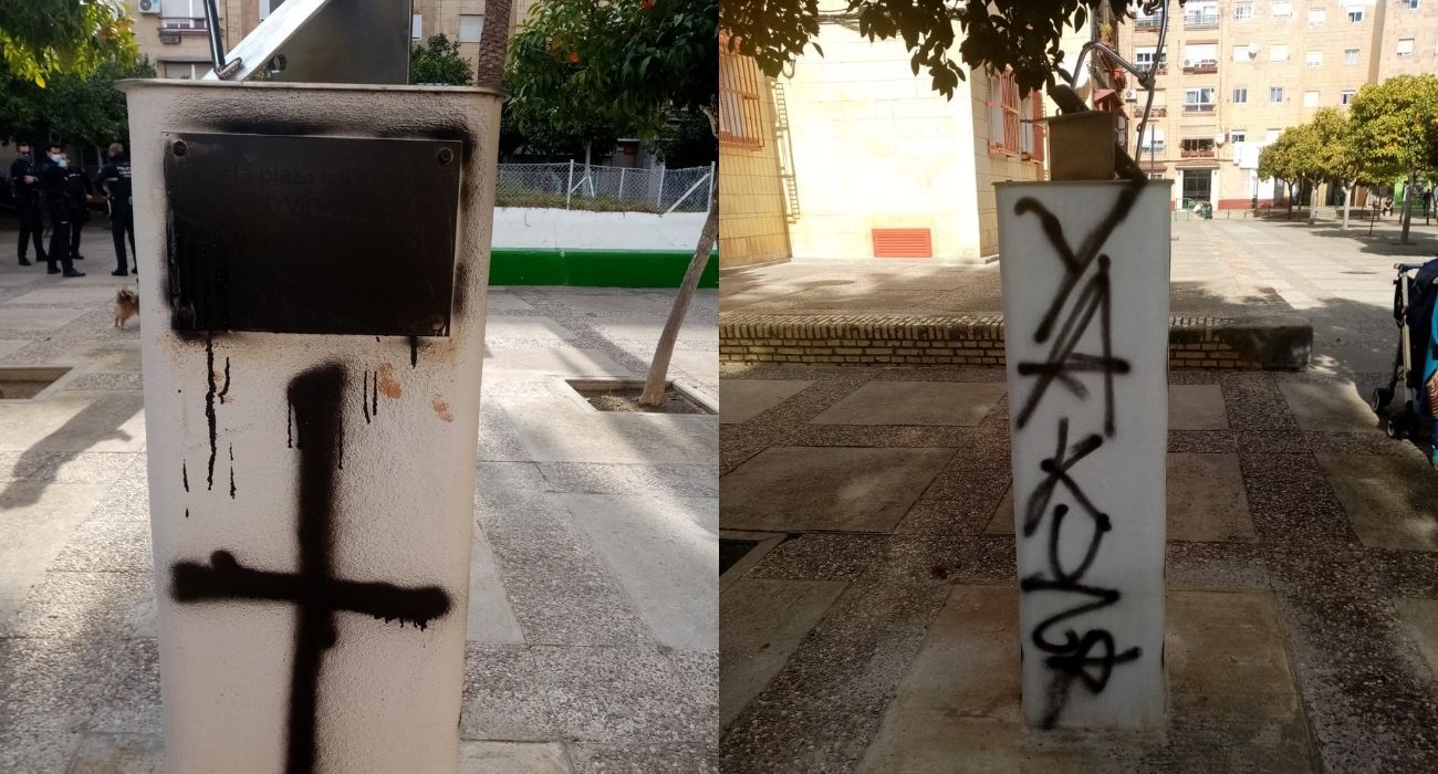 Un perturbado destruye la ilusión de La Granja: destroza el monolito de 'El Cala' y amenaza a vecinos con un palo
