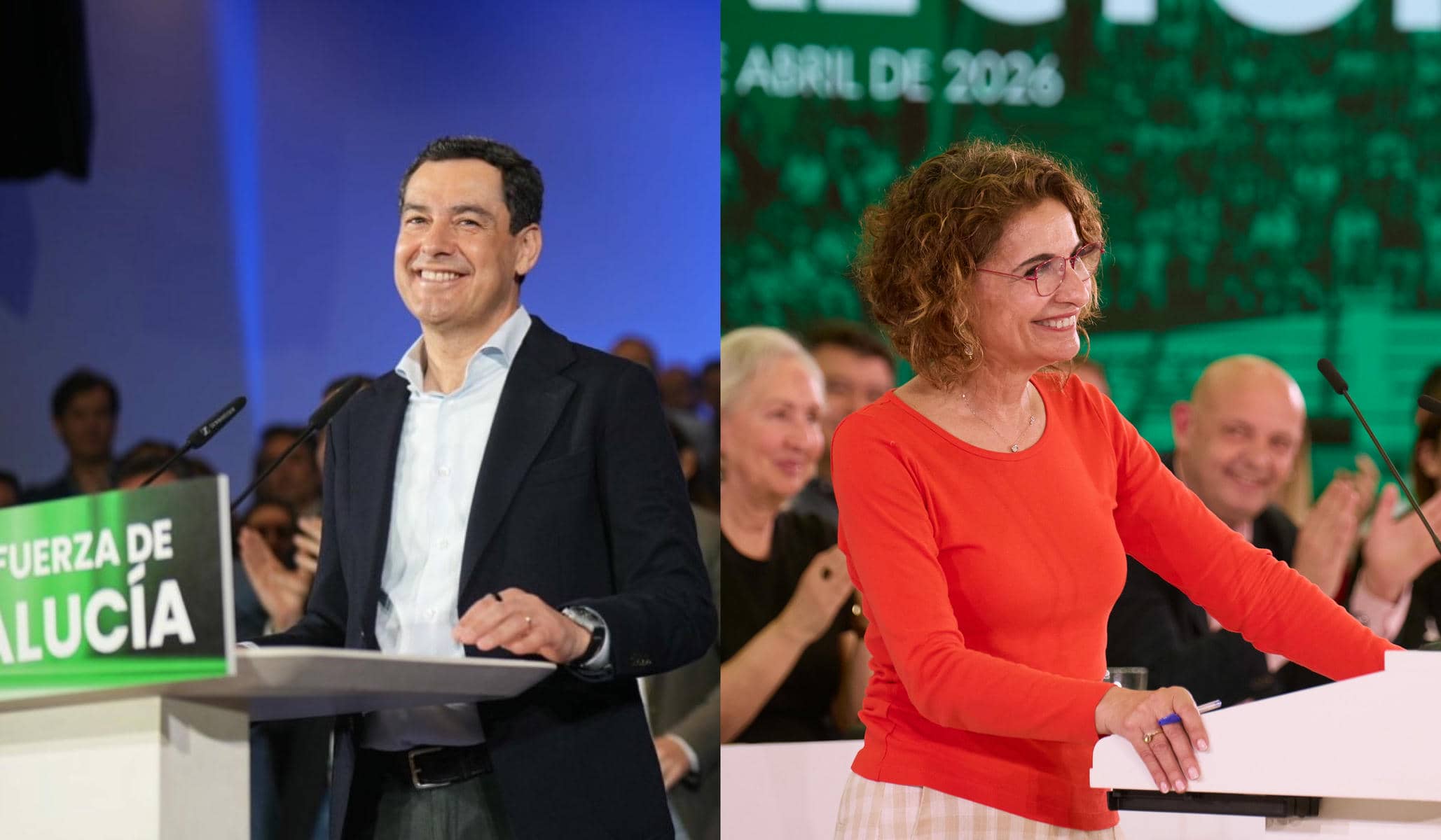 Los actos de campaña este fin de semana de Juanma Moreno y María Jesús Montero. - 