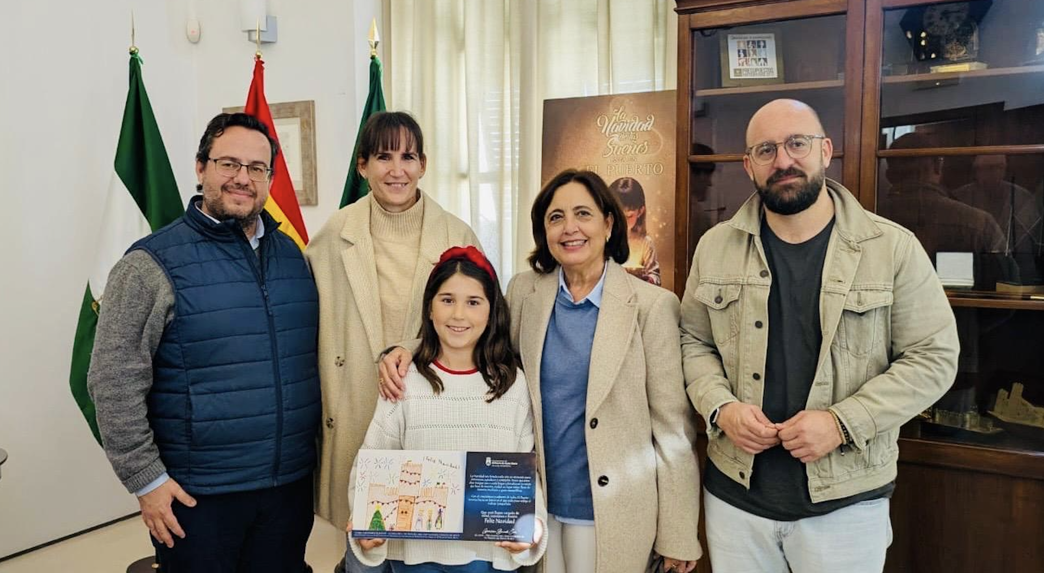 El Puerto felicita la Navidad con el dibujo de Clara Fernández, elegida entre más de 300 escolares