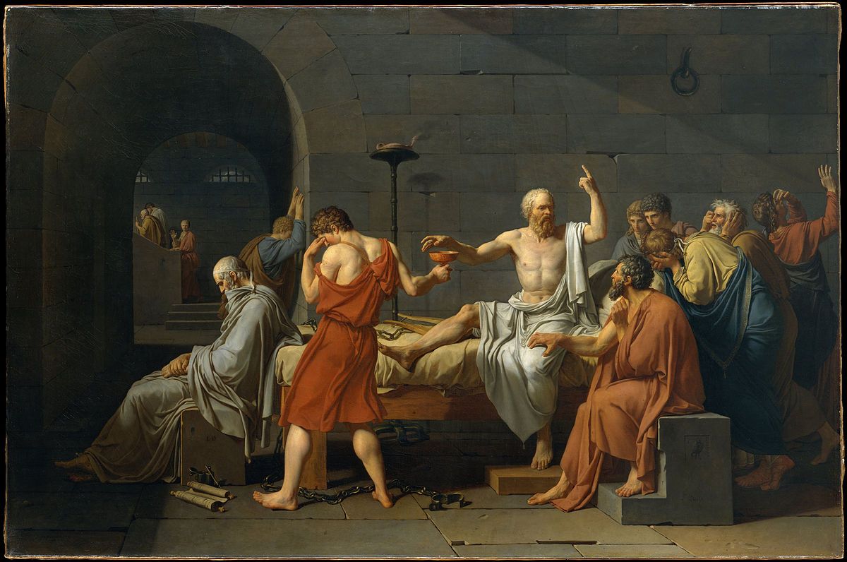 'La muerte de Sócrates', de Jacques Louis David (1787). - 