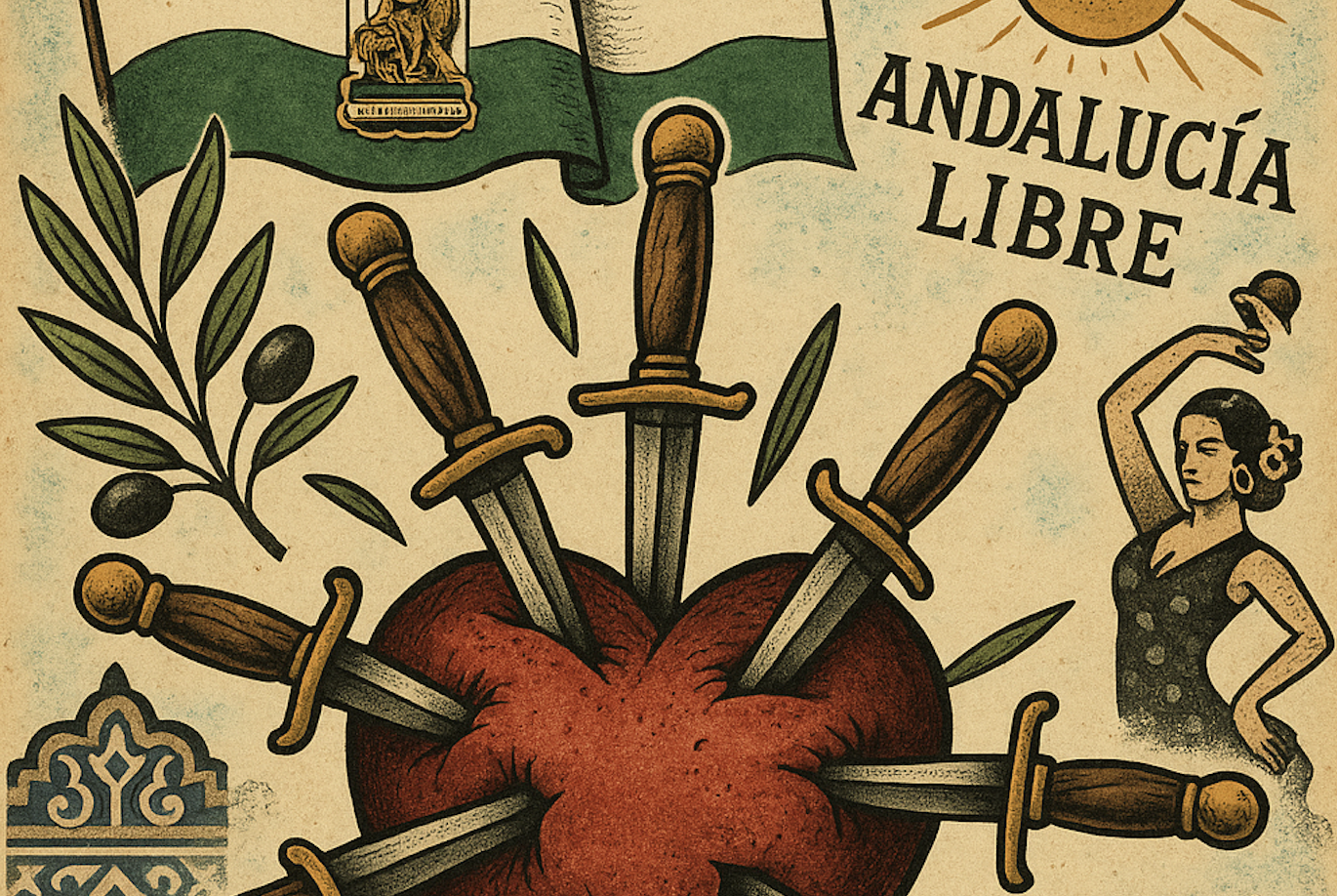 Ilustración sobre Andalucía. - 