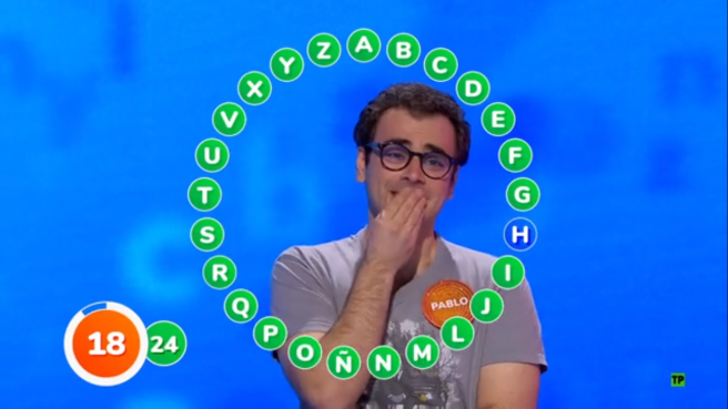 Pablo Díaz, en el rosco final de `Pasapalabra`. - Pablo Díaz, en el rosco final de `Pasapalabra`.