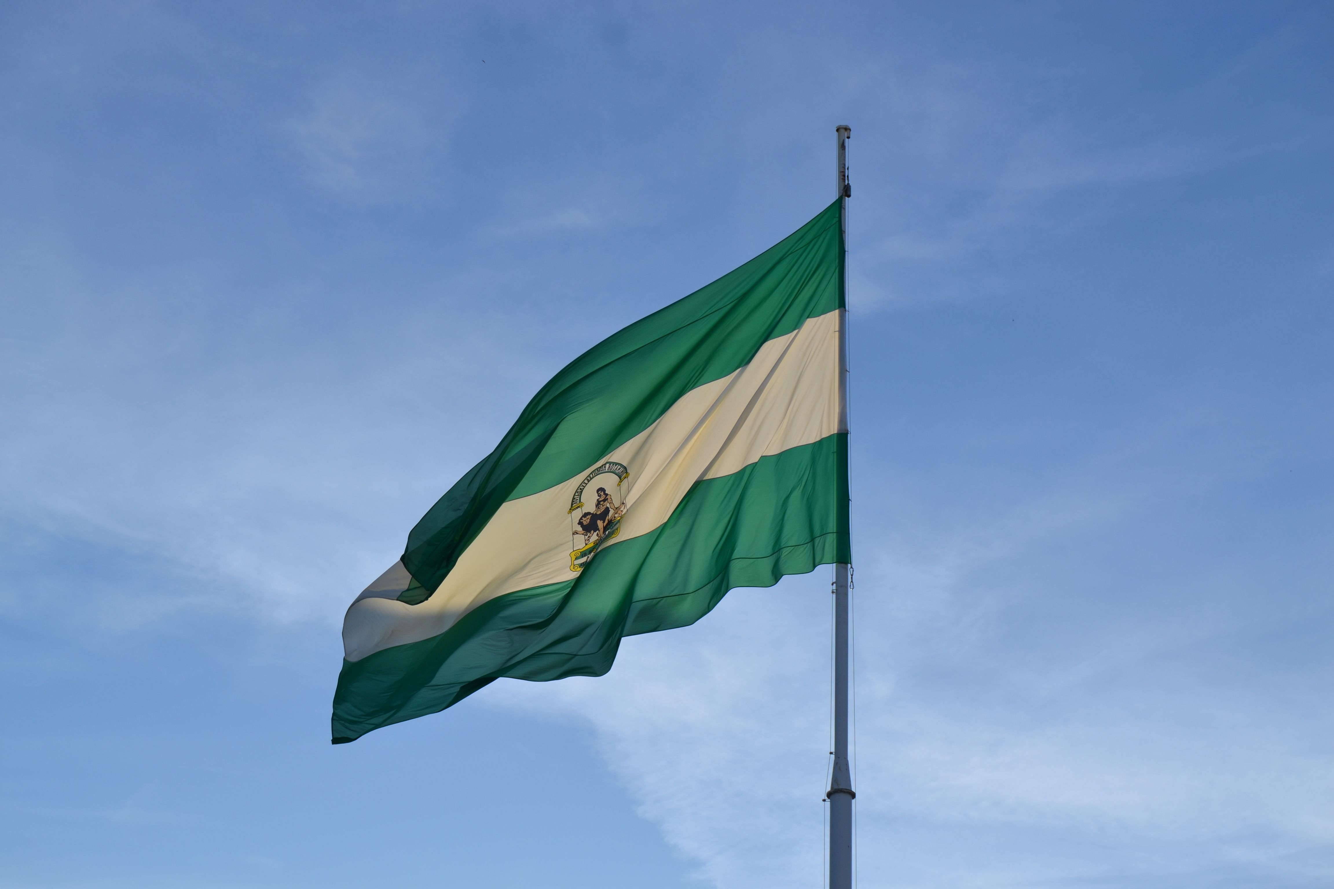 Imagen de archivo de la bandera de Andalucía. - 