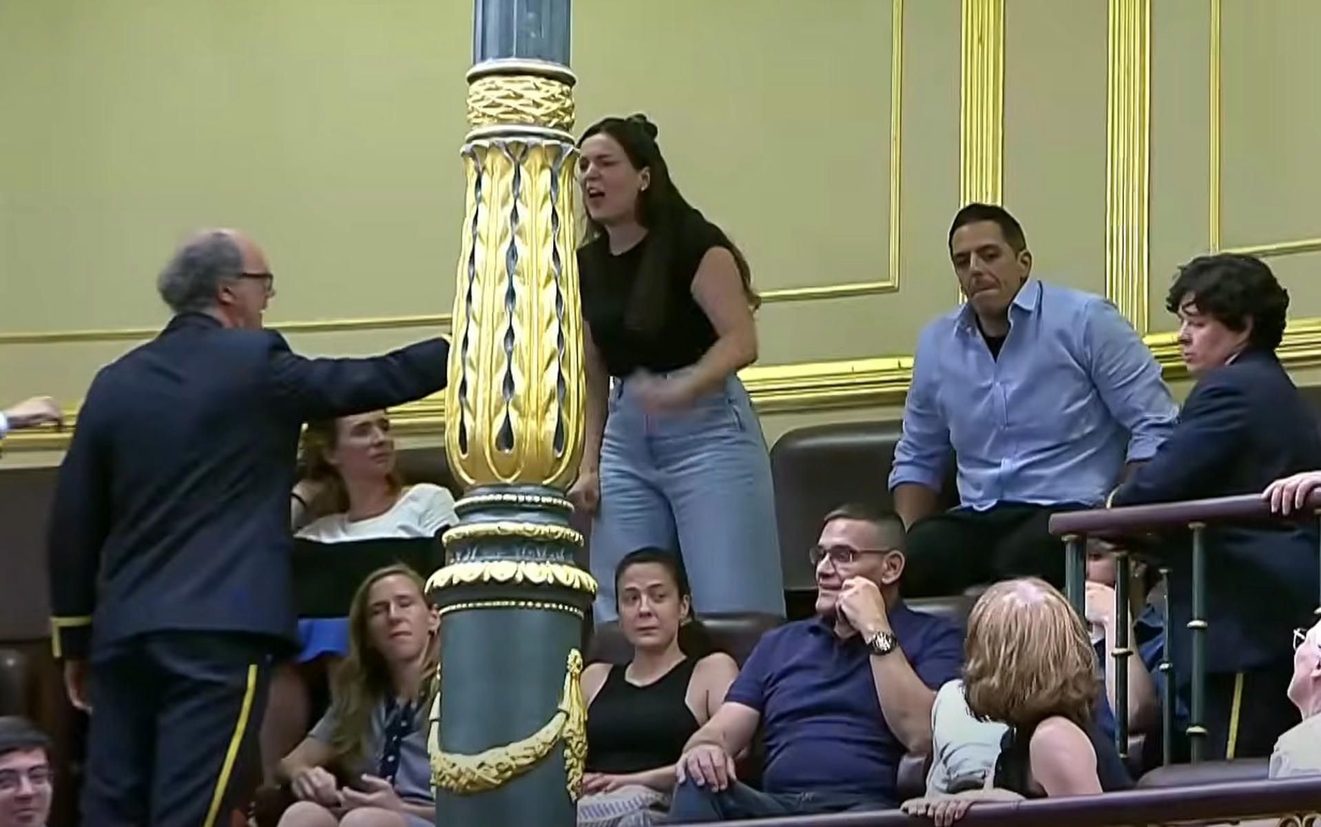 La mujer desalojada por gritar a los diputados en el Congreso es jerezana: 