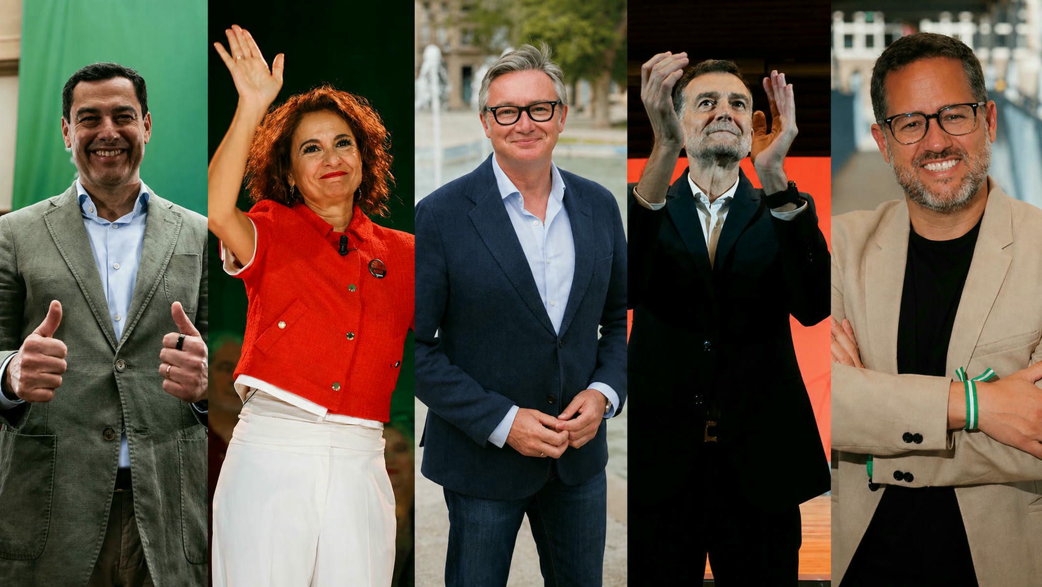 Sevilla, Cádiz, Granada y Málaga: así arrancan la campaña electoral los principales candidatos a la Presidencia de la Junta de Andalucía